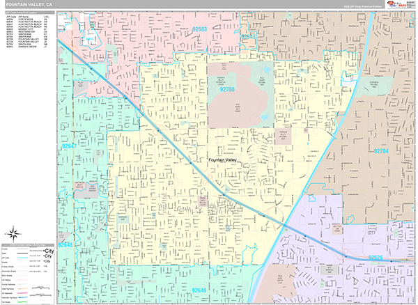 Fountain Valley Wall Map